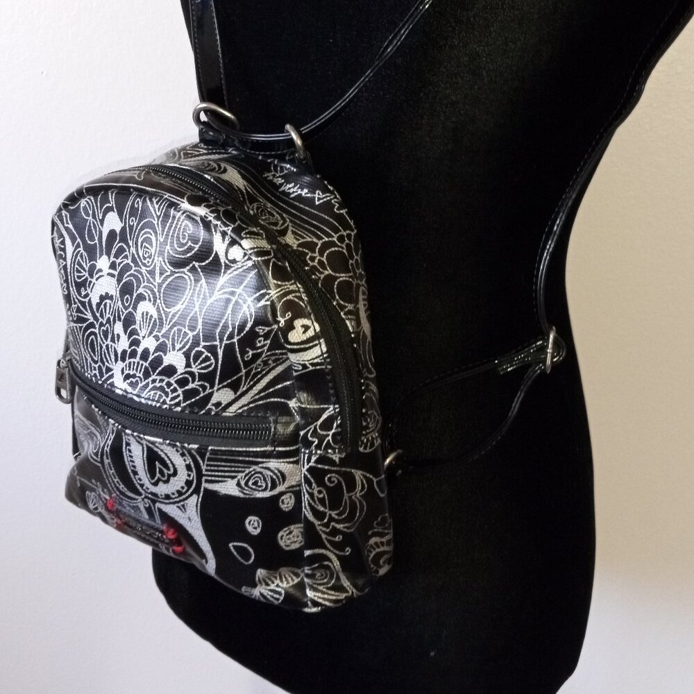 Sakroots Artists Circle Mini Backpack Blk/Gray On… - image 2